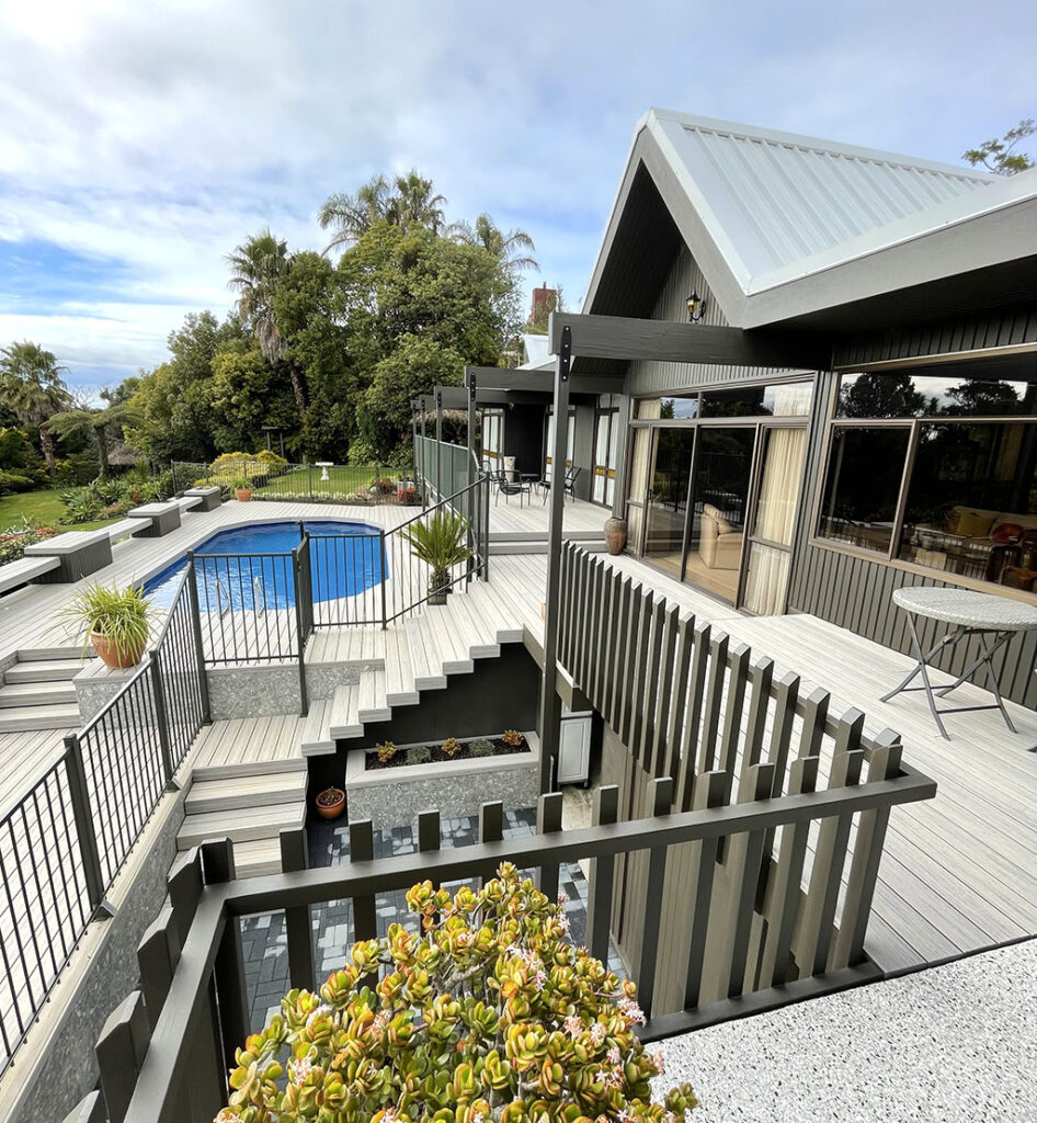 Permadeck composite decking around pool