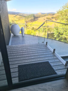 Entranceway decking looking out door
