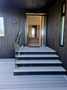 Front door external stairs using composite decking