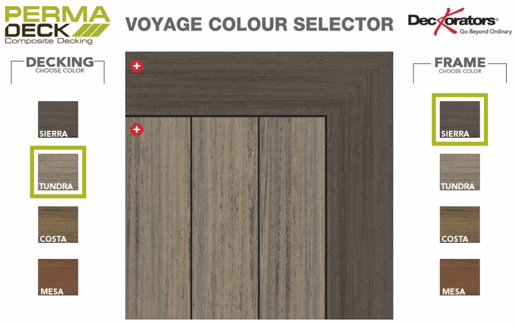 Interface of colour selector page